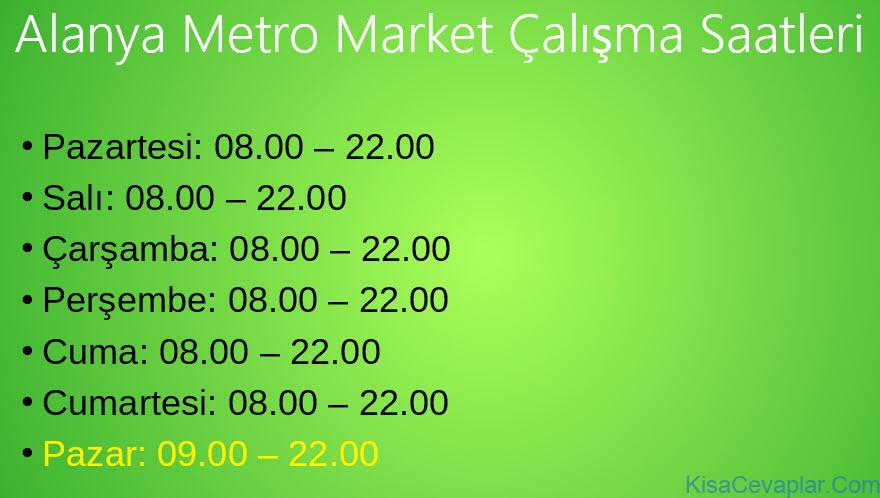 Alanya Metro Market Çalışma Saatleri 2017 2018 4