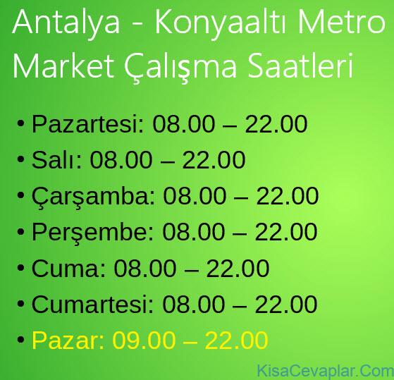 Antalya Konyaaltı Metro Market Çalışma Saatleri 5