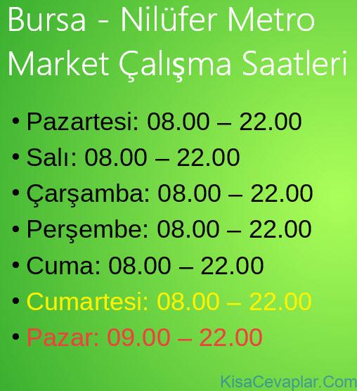 Bursa Nilüfer Metro Market Çalışma Saatleri 6