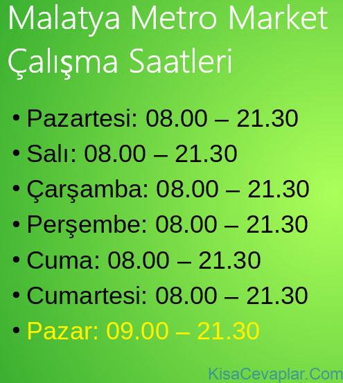Malatya Metro Market Çalışma Saatleri 6