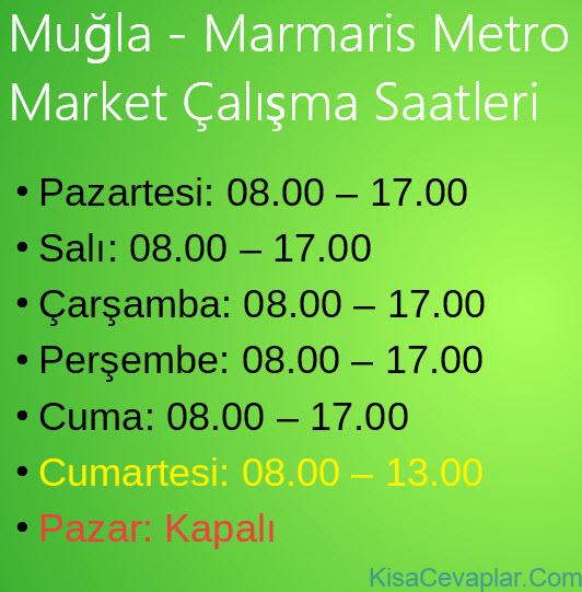 Muğla Marmaris Metro Market Çalışma Saatleri 4