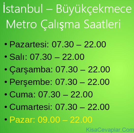 İstanbul Büyükçekmece Metro Çalışma Saatleri 4