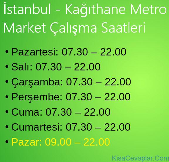 İstanbul Kağıthane Metro Market Çalışma Saatleri 4