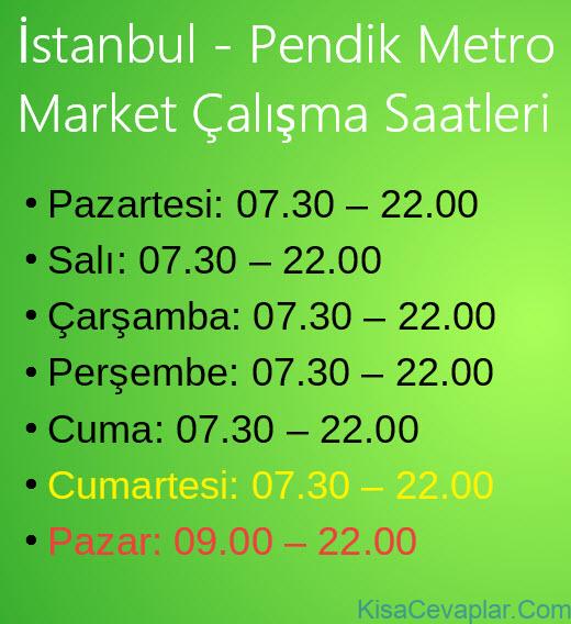İstanbul Pendik Metro Market Çalışma Saatleri 7