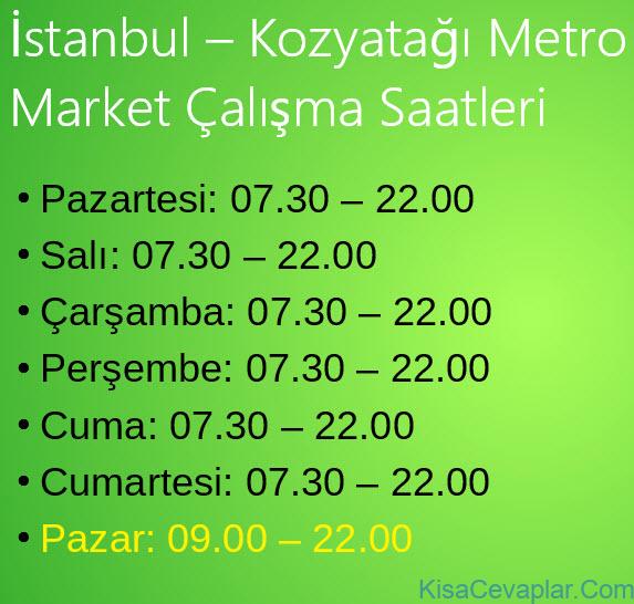 İstanbul – Kozyatağı Metro Market Çalışma Saatleri 4