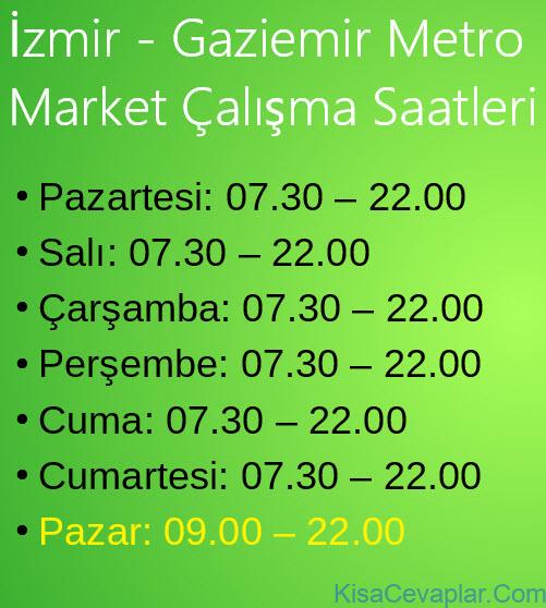 İzmir Gaziemir Metro Market Çalışma Saatleri 4