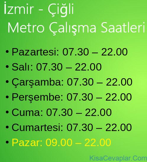 İzmir Çiğli Metro Çalışma Saatleri 4