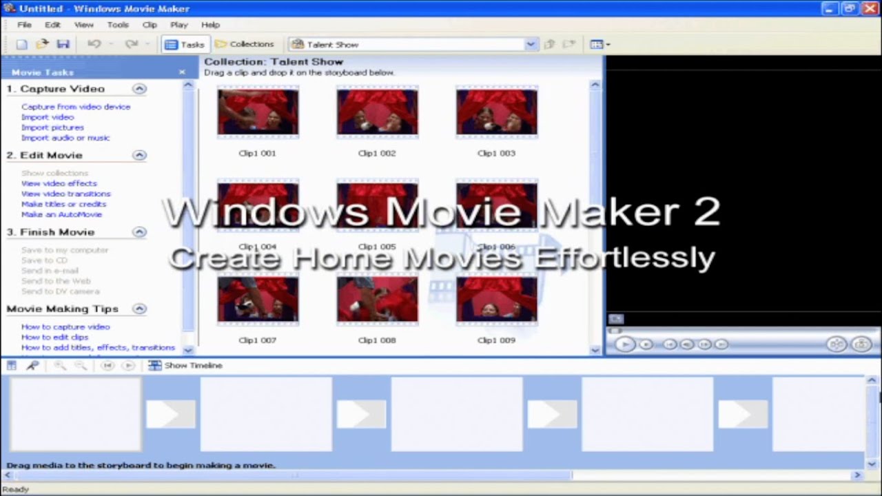 Create Video Effortlessly In Windows Movie Maker 2 | Windows Xp - Youtube
