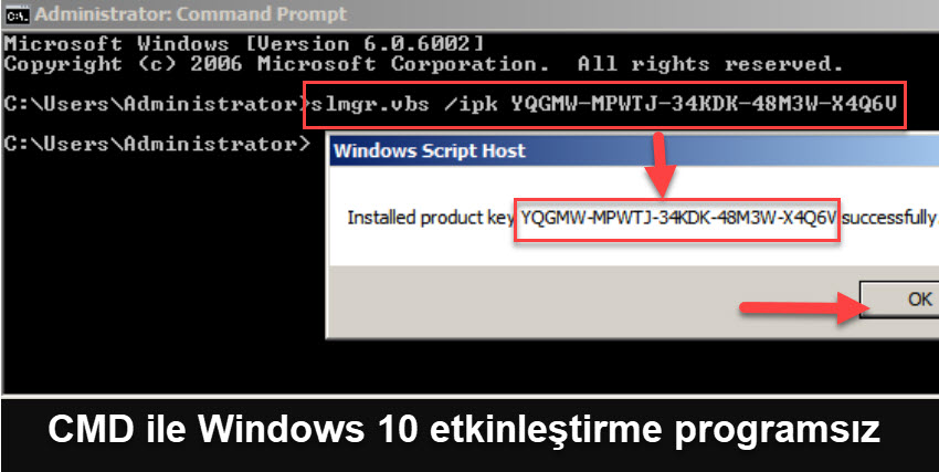 Cmd Ile Windows 10 Etkinlestirme Programsiz 13